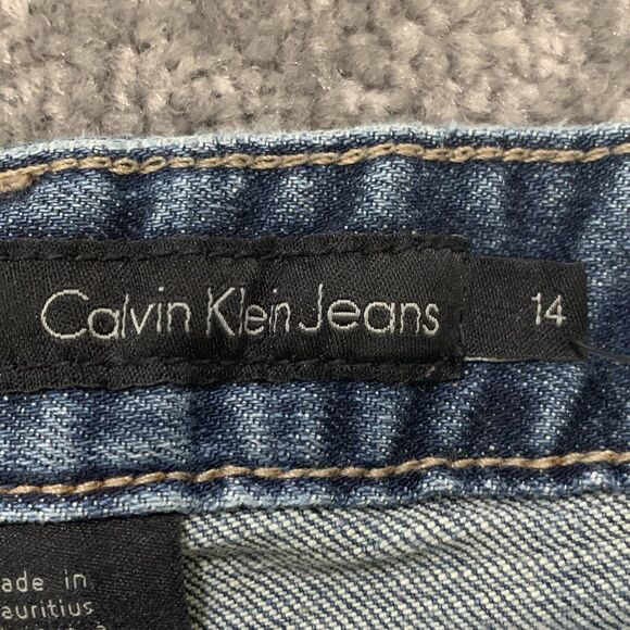 Calvin Klein Flared Jeans Women 14 Blue 5-Pocket Design‎ Stretch Belt Loops E50 - Picture 5 of 16